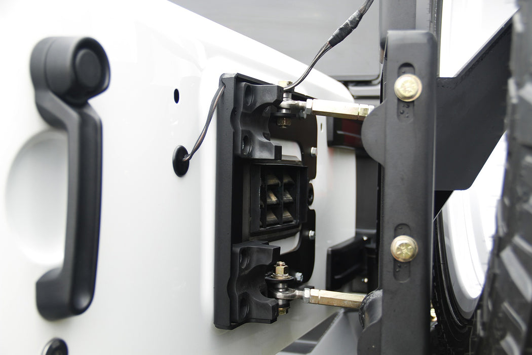 Fab Fours JP-Y1261T-1 Off The Door Tire Carrier; 2 Stage Black Powder Coated; Needs Base Bumper; - Truck Part Superstore