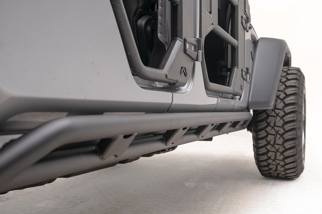 Fab Fours JT20-G1850-1 Rock Slider; 2 Stage Black Powder Coated; w/Tube; - Truck Part Superstore