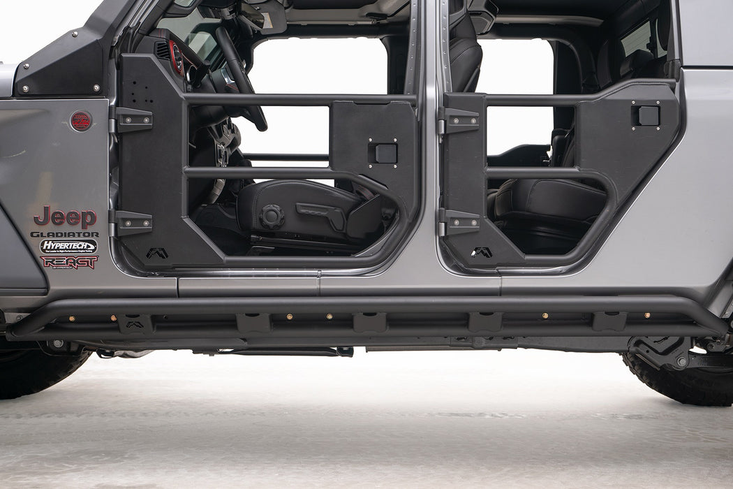 Fab Fours JT20-G1850-1 Rock Slider; 2 Stage Black Powder Coated; w/Tube; - Truck Part Superstore