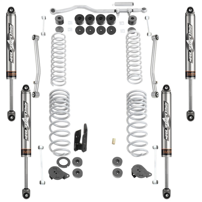 Rubicon Express JT7100NR Control Arm Kit; 2.5/3.5 in. Lift; Shocks; - Truck Part Superstore