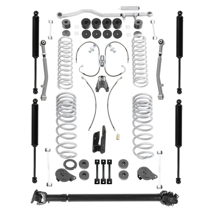 Rubicon Express JT7102T Control Arm Kit; 4.5-5.5 in. Lift; w/Twin Tube Shocks; - Truck Part Superstore