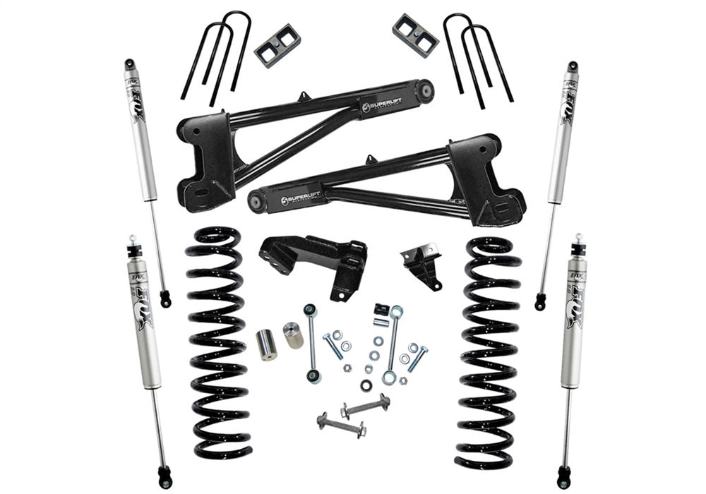Superlift K981F 4in. Lift Kit w/FOX Shocks-08-10 F250/350 4WD Diesel w/Replacement Radius Arms - Truck Part Superstore