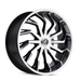 KRAZE KR142-22918BM18 KR142-229528BM SCRILLA (KR142) BLACK/MACHINED 22X9.5 5-115/5-12018mm 74.1mm - Truck Part Superstore