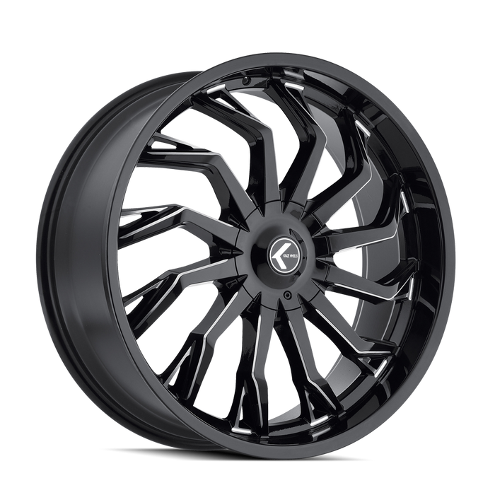KRAZE KR142-24937M30 KR142-249550M SCRILLA (KR142) BLACK/MILLED 24X9.5 6-135/6-139.730mm 100.3mm - Truck Part Superstore