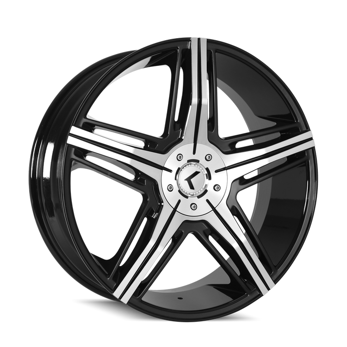 KRAZE KR158-22807BM40 KR158-228520BM HYPE (KR158) BLACK/MACHINED 22X8.5 5-112/5-114.340mm 73mm - Truck Part Superstore
