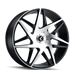 KRAZE KR192-2816BM38 192 (192) BLACK/MACHINED FACE 20X8.5 5-112/5-114.3 38mm 72.62mm - Truck Part Superstore