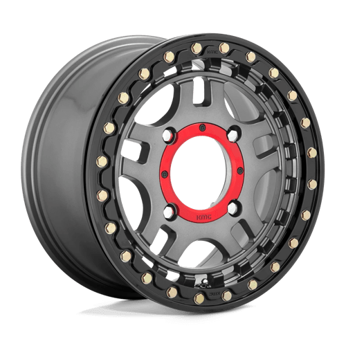 KMC Powersports KS24047044438 KS240 14X7 4X156 G-MTL BLK-RING 38MM - Truck Part Superstore