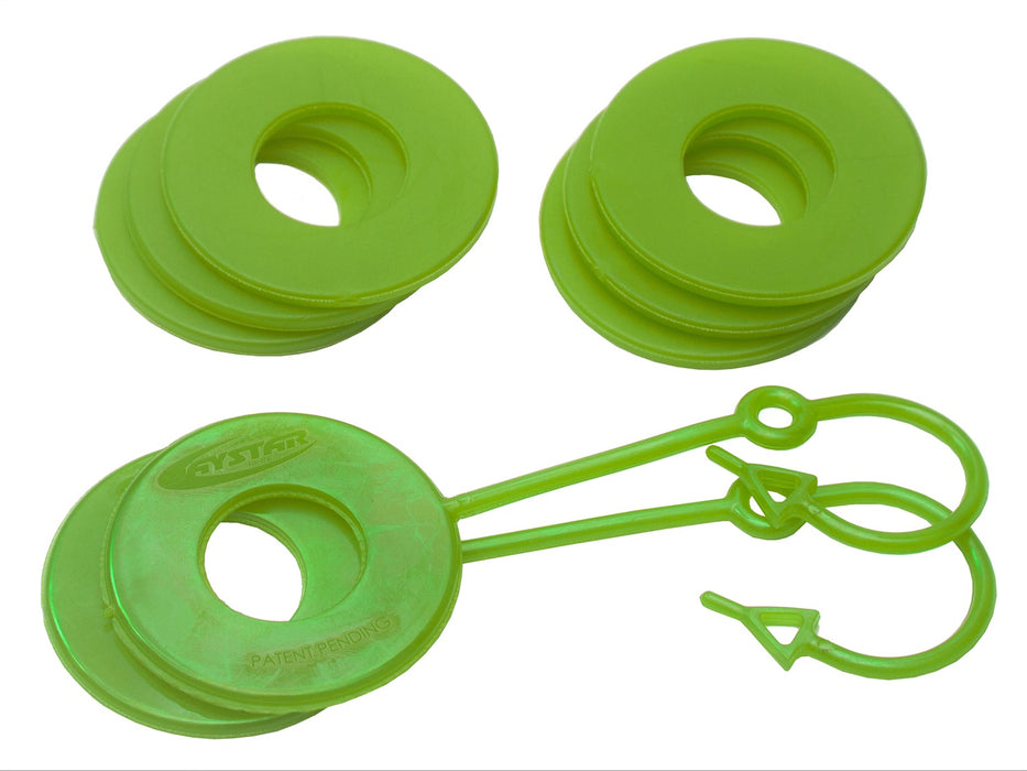 Daystar KU70061FG D Ring Isolator Washer Locker Kit 2 Locking Washers and 6 Non-Locking Washers Florescent Green Daystar - Truck Part Superstore