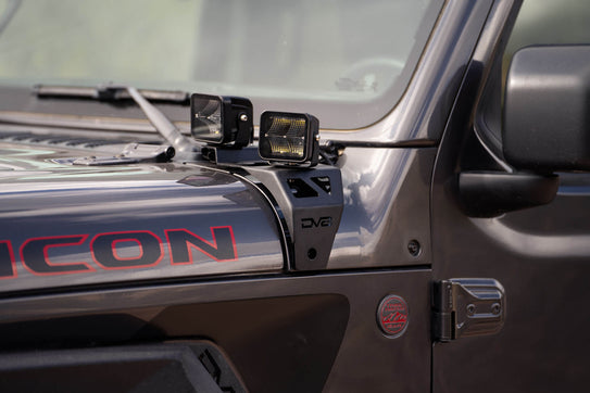 DV8 Offroad LBJL-04 A-Pillar Dual Pod Light Mounts For 18-22 Jeep Wrangler JL 20-22 Gladiator DV8 Offroad - Truck Part Superstore