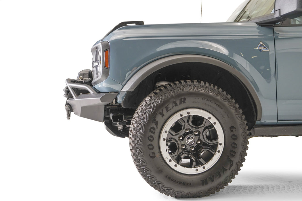 Fab Fours FB21-B5252-B Stubby Bumper; w/Pre-Runner Guard; Bare Steel; - Truck Part Superstore