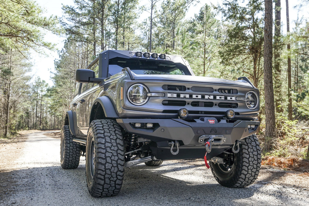 Fab Fours FB21-F5251-B Lifestyle Winch Front Bumper; Uncoated/Paintable; w/No Guard; - Truck Part Superstore