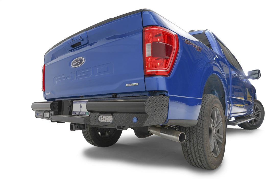Fab Fours FF21-T5050-1 Black Steel Rear Bumper - Truck Part Superstore