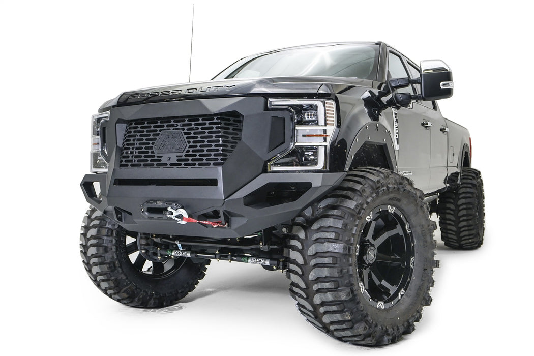 Fab Fours GR4700-1 Grumper Front Winch Bumper; 2 Stage Black Powder Coat; - Truck Part Superstore