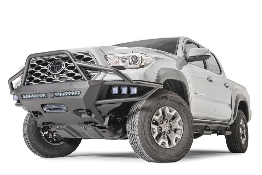 Fab Fours TB16-03-1 Winch Front Bumper; w/High Pre-Runner Guard; 2 Stage Matte Black Powder Coat; - Truck Part Superstore
