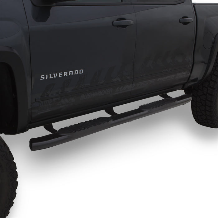 Lund 23810563 5 Inch Oval Curved Nerf Bar; Incl. Brackets; Black; Rocker Panel Mount; - Truck Part Superstore