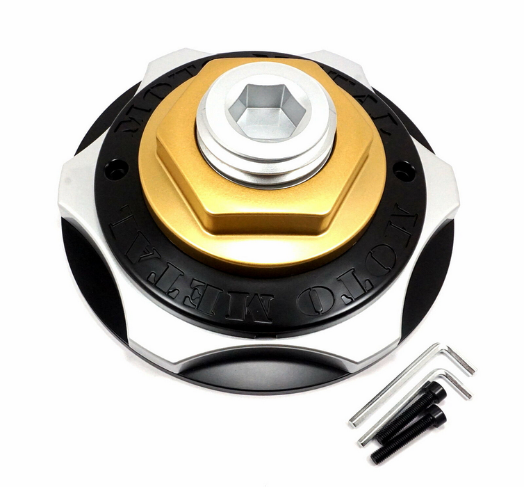 Moto Metal M-1016SB MOTO MO977 (BLK/SLV/BLK/GLD/SLV) CAP - Truck Part Superstore
