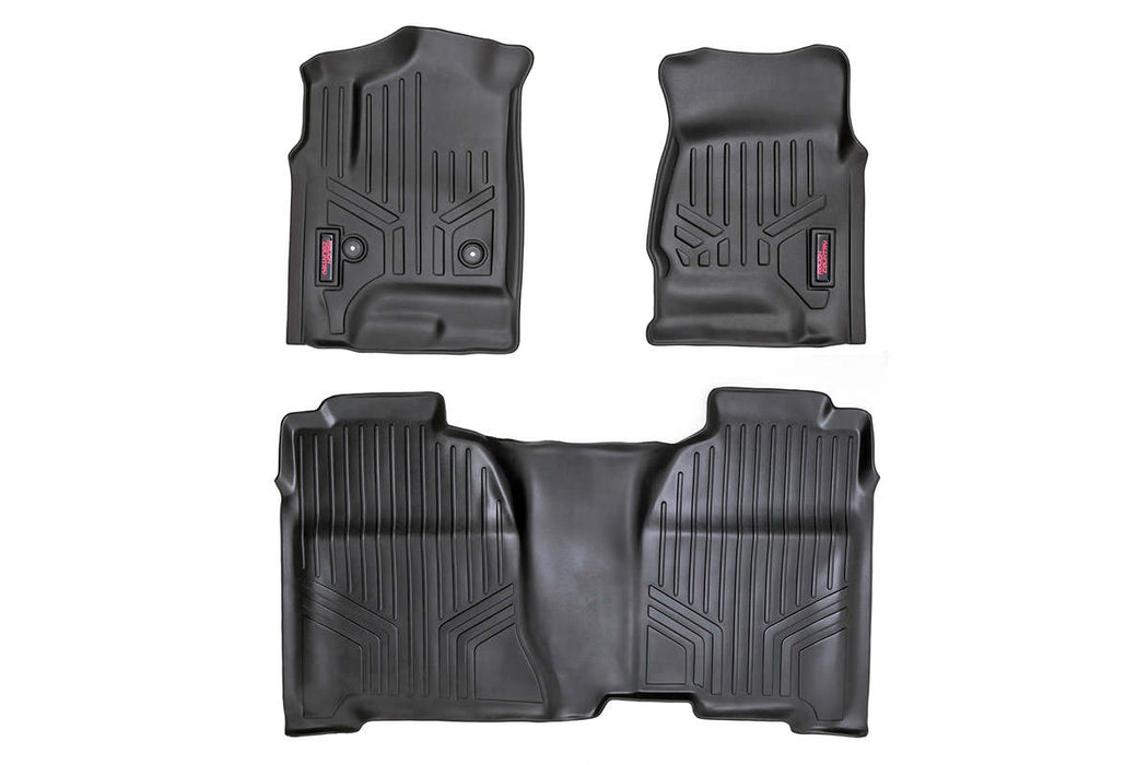 Rough Country M-21413 Heavy Duty Floor Mats Front/Rear-14-19 Silverado/Sierra 1500/2500 HD/3500 HD Crew Cab Rough Country - Truck Part Superstore