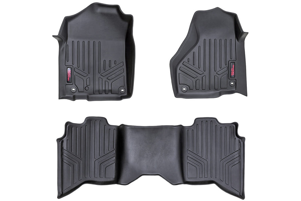 Rough Country M-31213 Heavy Duty Floor Mats Front/Rear-12-18 Dodge RAM Crew/Mega Cab Full Console Rough Country - Truck Part Superstore