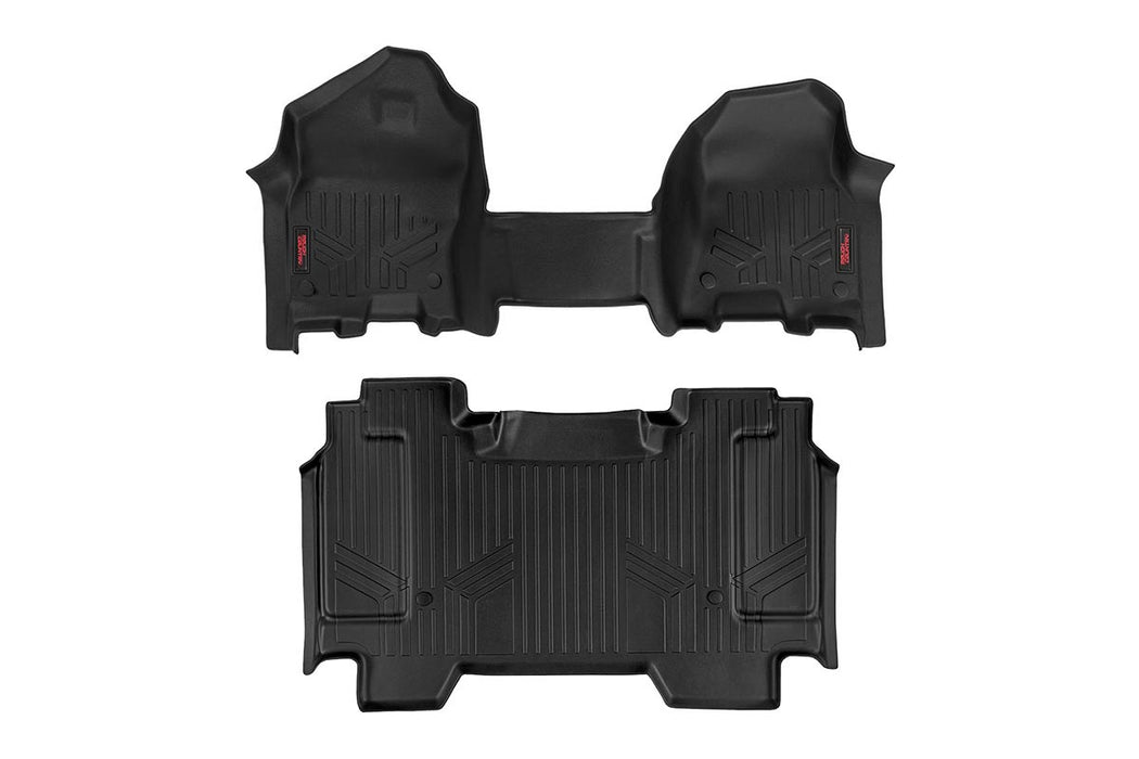 Rough Country M-31410 Heavy Duty Floor Mats Front/Rear-19-20 RAM 1500 Crew Cab Half Console Rough Country - Truck Part Superstore