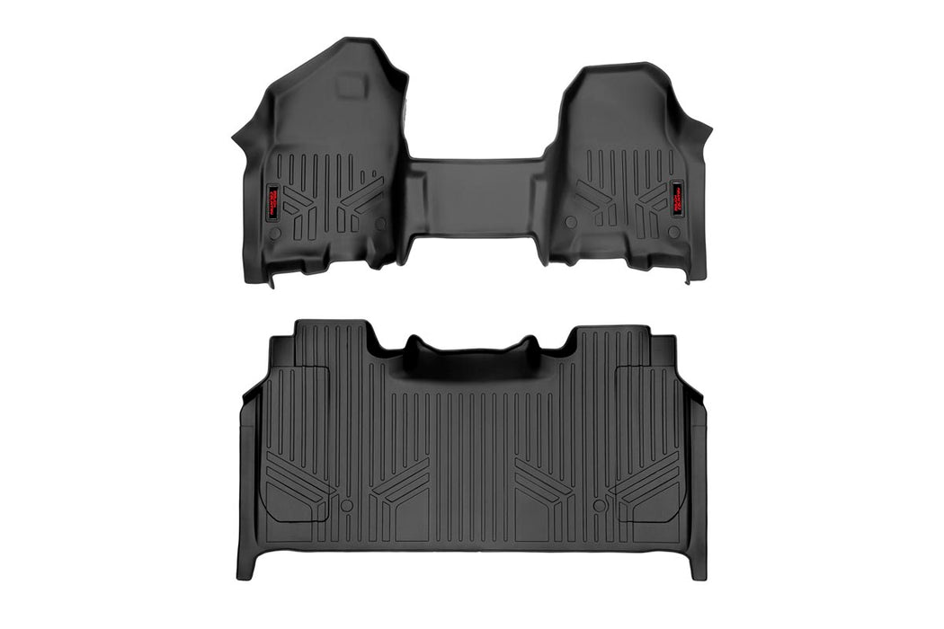 Rough Country M-31420 Heavy Duty Floor Mats Front/Rear-19-20 RAM 1500 Crew Cab Half Console w/Rear Under Seat Storage Rough Country - Truck Part Superstore