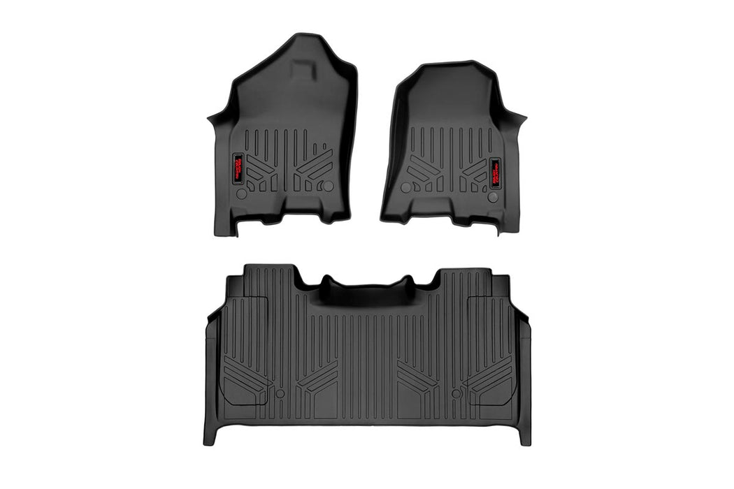 Rough Country M-31422 Heavy Duty Floor Mats Front/Rear-19-20 RAM 1500 Crew Cab Full Console w/Rear Under Seat Storage Rough Country - Truck Part Superstore