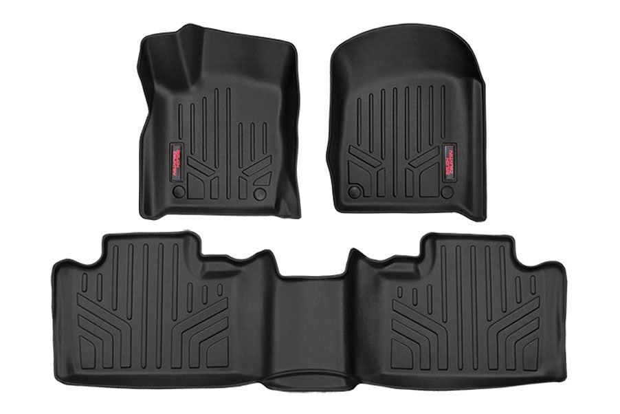 Rough Country M-60300 Heavy Duty Floor Mats Front/Rear-13-20 Jeep Grand Cherokee WK2 w/Factory Hook Style Floormat Connector Rough Country - Truck Part Superstore