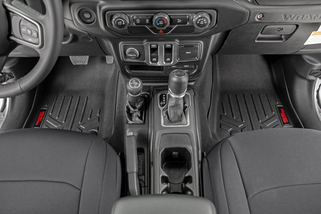 Rough Country M-61501 Heavy Duty Floor Mats Front & Rear w/Under Seat Lockable Storage-20 Gladiator JT Rough Country - Truck Part Superstore