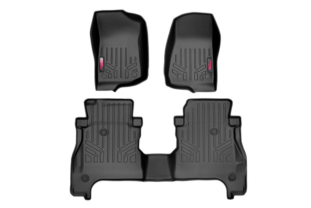 Rough Country M-61505 Heavy Duty Floor Mats Front & Rear w/o Under Seat Lockable Storage-20 Gladiator JT Rough Country - Truck Part Superstore
