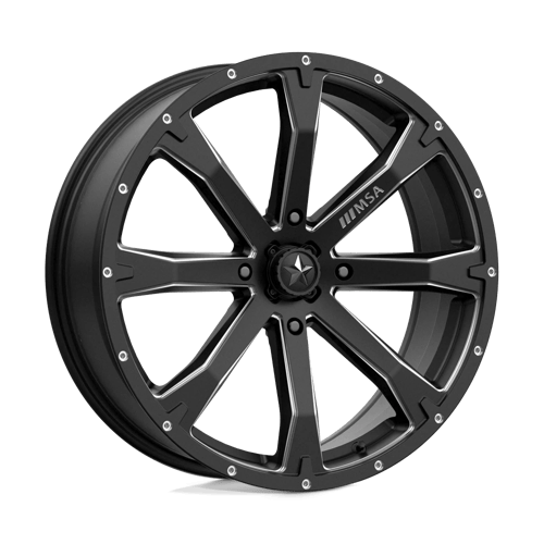 MSA Offroad Wheels M42-020737 MA42 20X7 4X137 S-BLK MILL 10MM - Truck Part Superstore