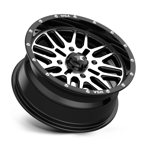 MSA Offroad Wheels M38-05737 MA38 15X7 4X137 G-BLK MACH 10MM - Truck Part Superstore