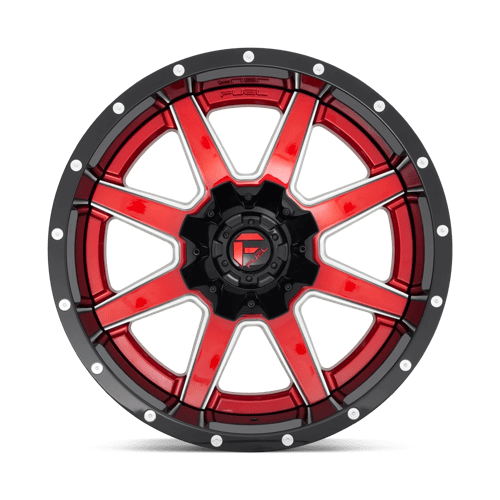 Fuel 2PC D25022205747 D250 22X12 5X5.0/5.5 GL-RED -44MM - Truck Part Superstore