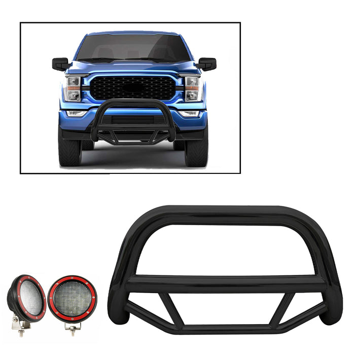 Black Horse Off Road MBB-FOE2011-PLFR Black Steel No skid plate - Truck Part Superstore