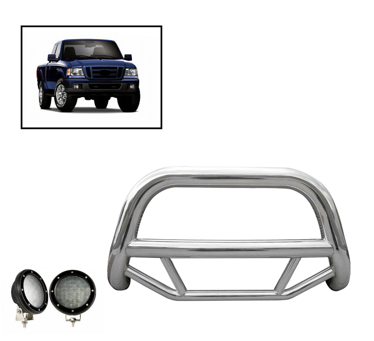 Black Horse Off Road MBS-FOB1501-PLFB Stainless Steel Stainless Steel No skid plate - Truck Part Superstore