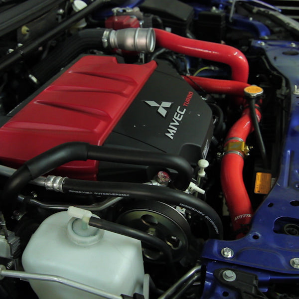 Mishimoto MMHOSE-EVO-10RD Silicone Radiator Hose Kit, fits Mitsubishi Lancer Evolution X 2008+ - Truck Part Superstore