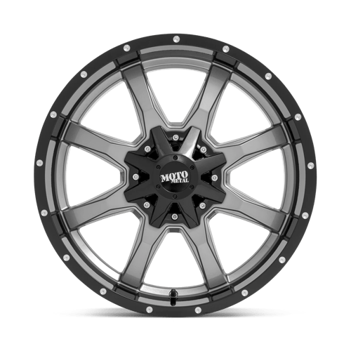 Moto Metal MO97021080418N MO970 20X10 8X6.5 G-GRY BLK LP -18MM - Truck Part Superstore