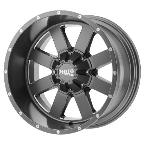 Moto Metal MO96289080400 MO962 18X9 8X6.5 S-GRY MILL 0MM - Truck Part Superstore