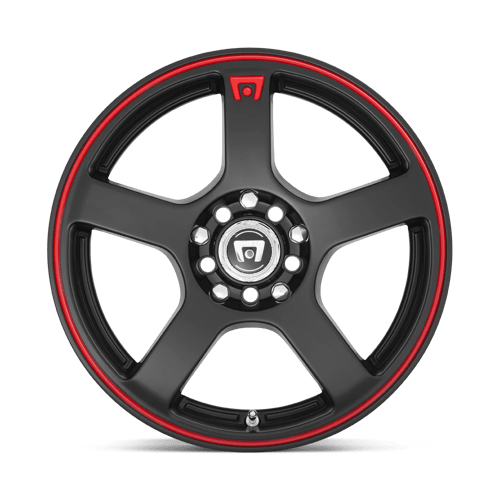 Motegi MR11688031745 MR116 18X8 5X100/4.5 M-BLK RED-STR 45MM - Truck Part Superstore