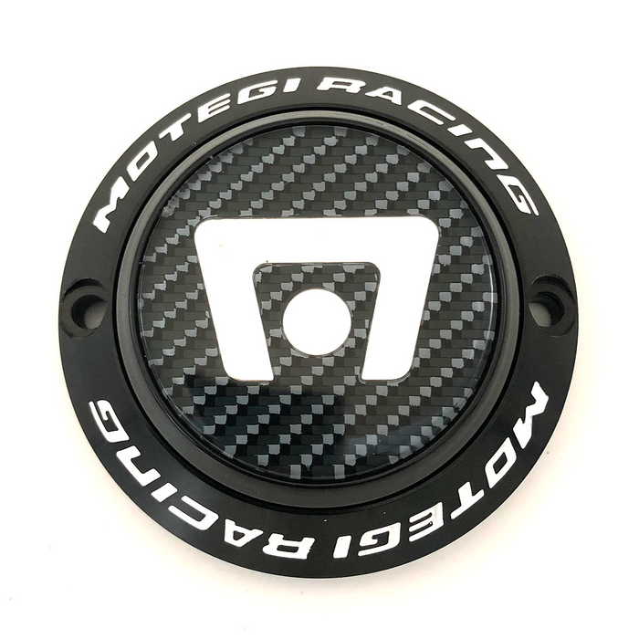 Motegi MRC65S1S1W MRCAP STYLE 1A BLK CENTER CARBON LOGO OW - Truck Part Superstore