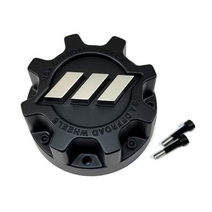 MSA Offroad Wheels MSA-BAR-CAP-B MSA BAR LOGO CAP SATIN BLACK - Truck Part Superstore