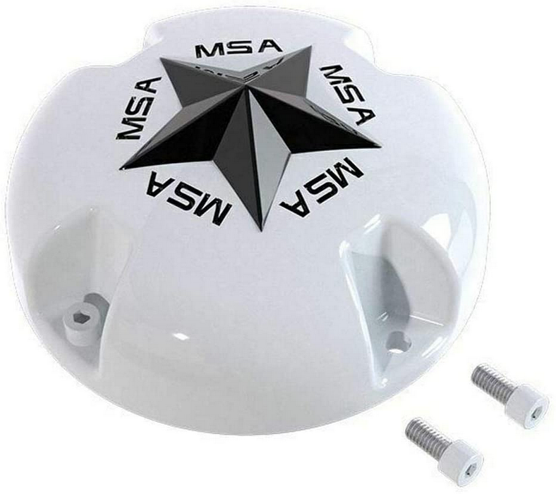 MSA Offroad Wheels MSA-CAP-W MSA STAR CAP - BOLTON BLACK STAR - WHITE - Truck Part Superstore