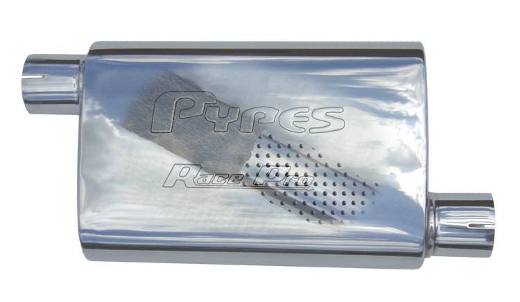 Pypes Performance Exhaust MVR10S Race Pro Series Muffler 14 in 2.5 in Offset/Offset Hardware Not Incl Polished 304 Stainless Steel Pypes Exhaust - Truck Part Superstore
