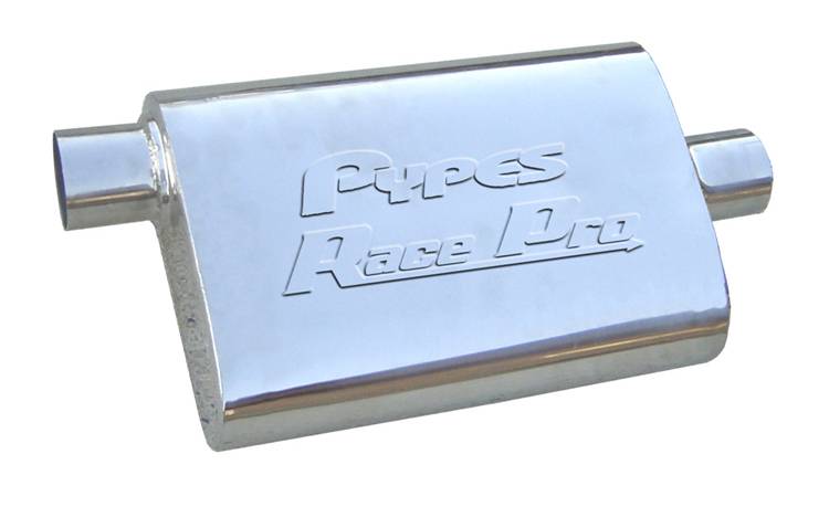 Pypes Performance Exhaust MVR13S Race Pro Series Muffler 14 in 2.5 in Offset/Center Hardware Not Incl Polished 304 Stainless Steel Pypes Exhaust - Truck Part Superstore