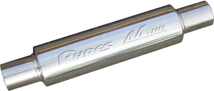 Pypes Performance Exhaust MVR200S M-80 Series Muffler 2.5 in Round 14 in L Hardware Not Incl Polished 304 Stainless Steel Pypes Exhaust - Truck Part Superstore
