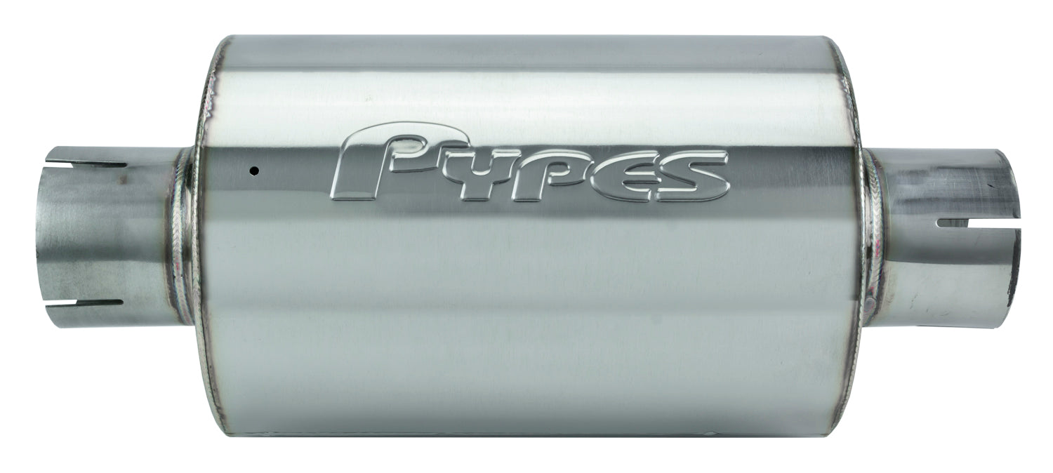 Pypes Performance Exhaust MVR2010S M-80 Series Muffler 2.5 in Round 6 in Width Hardware Not Incl Polished 304 Stainless Steel Pypes Exhaust - Truck Part Superstore