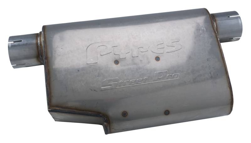 Pypes Performance Exhaust MVS11 Street Pro Series Muffler 14 in 2.5 in Offset/Offset Same Side Hardware Not Incl Natural 409 Stainless Steel Pypes Exhaust - Truck Part Superstore