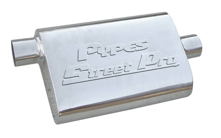 Pypes Performance Exhaust MVS33 Street Pro Series Muffler 18 in 2.5 in Offset/Center Hardware Not Incl Natural 409 Stainless Steel Pypes Exhaust - Truck Part Superstore
