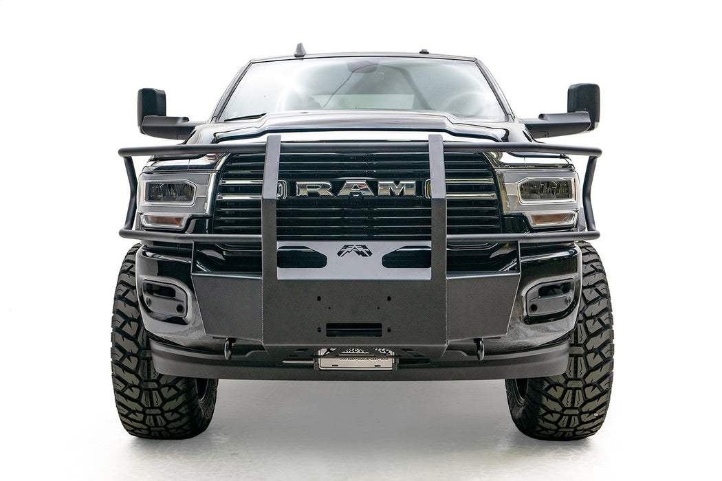 Fab Fours DR19-N4470-1 Winch Mount; Full Grill Guard; 2 Stage Matte Black Powder Coated; - Truck Part Superstore
