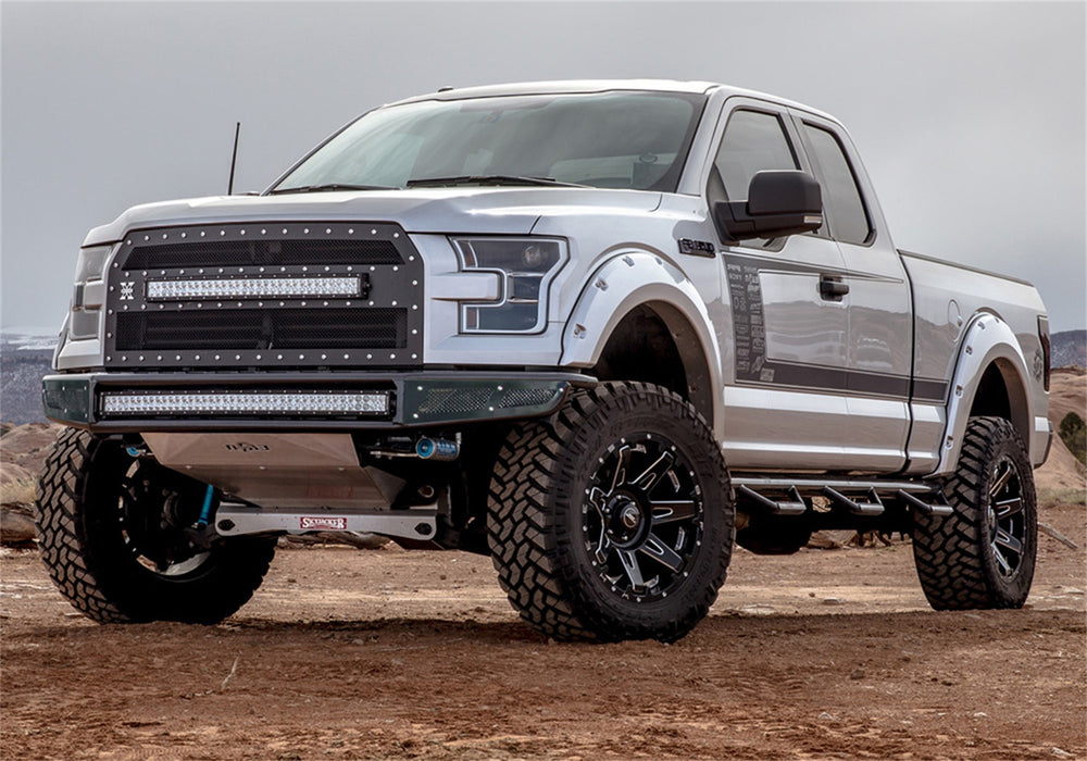 N-Fab C161MRDS M-RDS PreRunner Front Bumper (1 Pc)-16-18 (19 Leg) Silv 1500-Gloss Blk - Truck Part Superstore