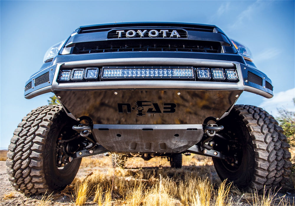 N-Fab T071MRDS M-RDS PreRunner Front Bumper (1 Pc) w/Skid Plate-07-13 Tundra-Gloss Blk - Truck Part Superstore