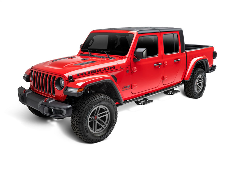 N-Fab J194TRKRS4 RKR Step Sys-Full Len (1 Stp Mnts/1 Stp)-20-22 Gladiator JT 4Dr-TX Blk - Truck Part Superstore